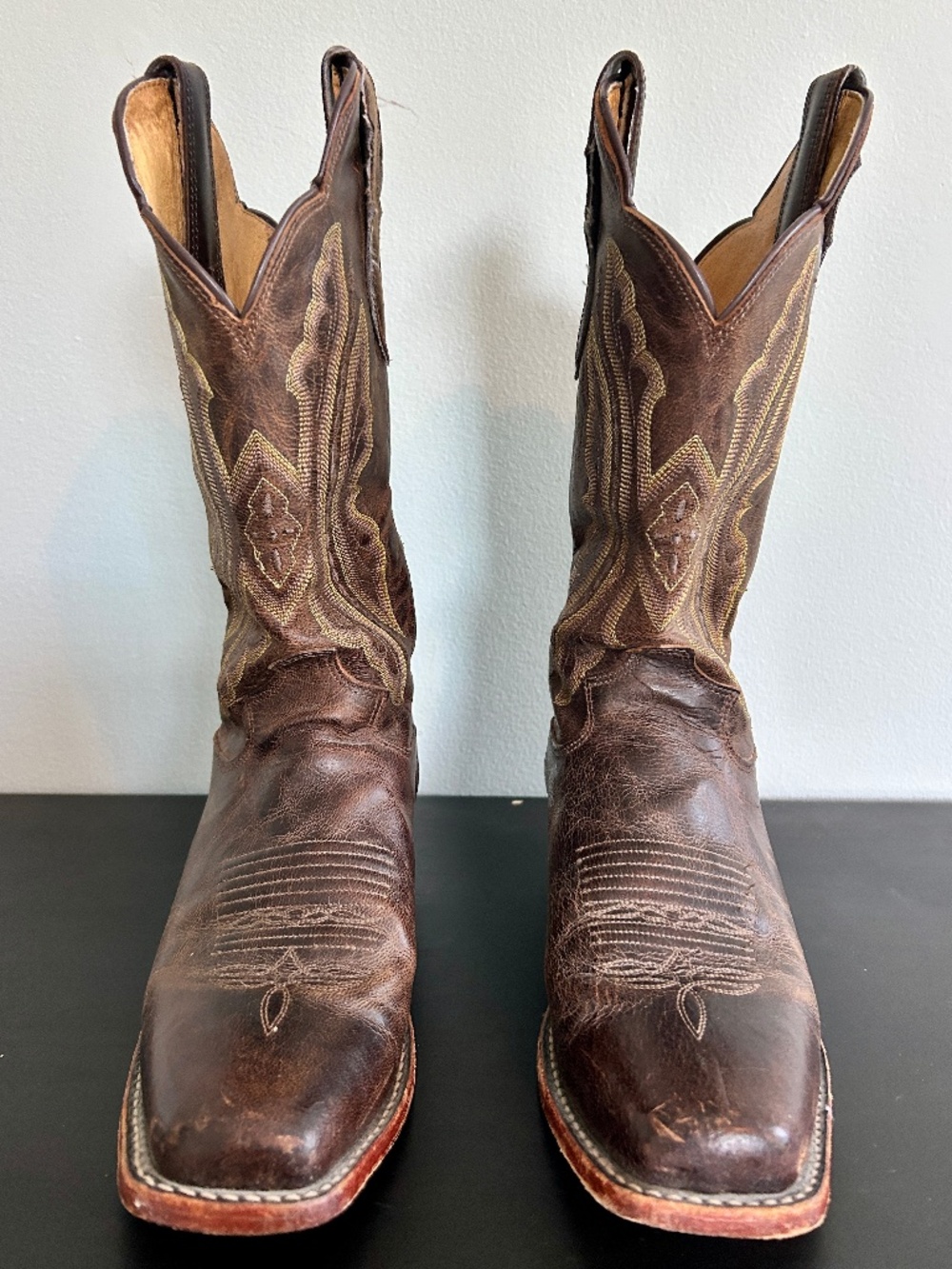 Justin Boots Genuine Leather Cowboy Boots Size 8.5 Made in USA Western